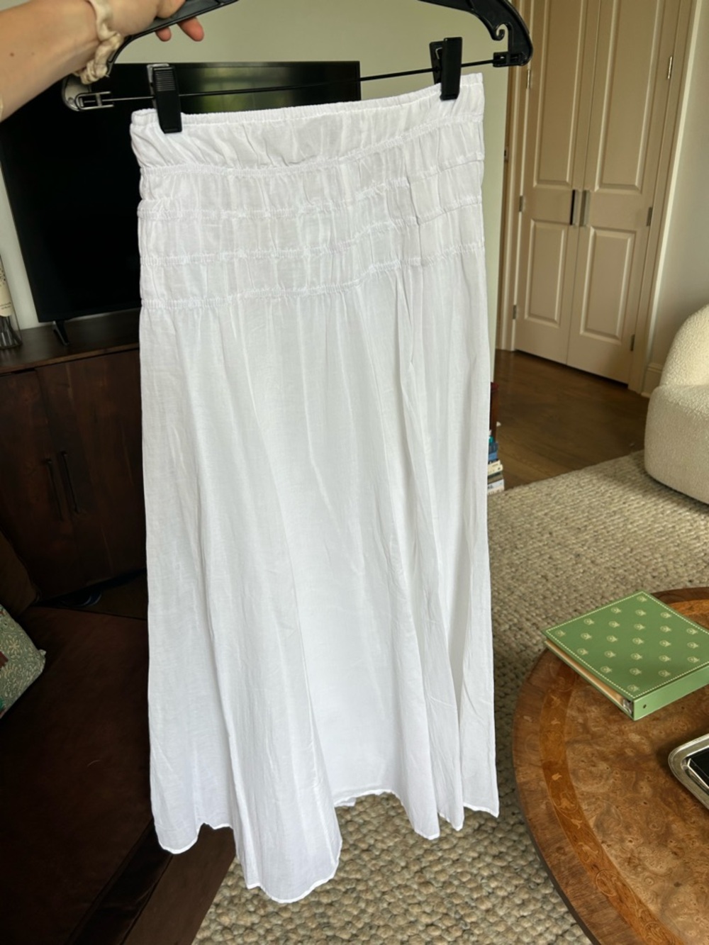 American Threads White Smocked Waist Maxi Skirt - Picture 2 of 2